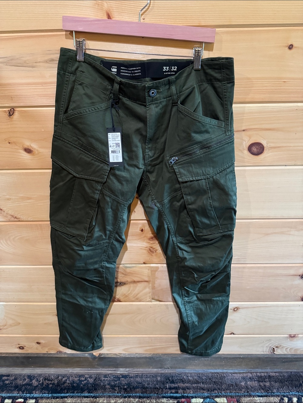 G-Star Men's Dark Olive Green Cargo Pants